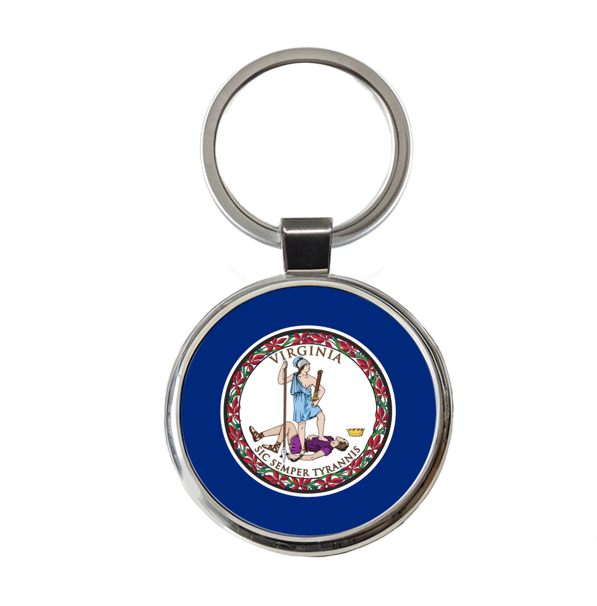 Virginia VA State Flag Round Metal Keychain