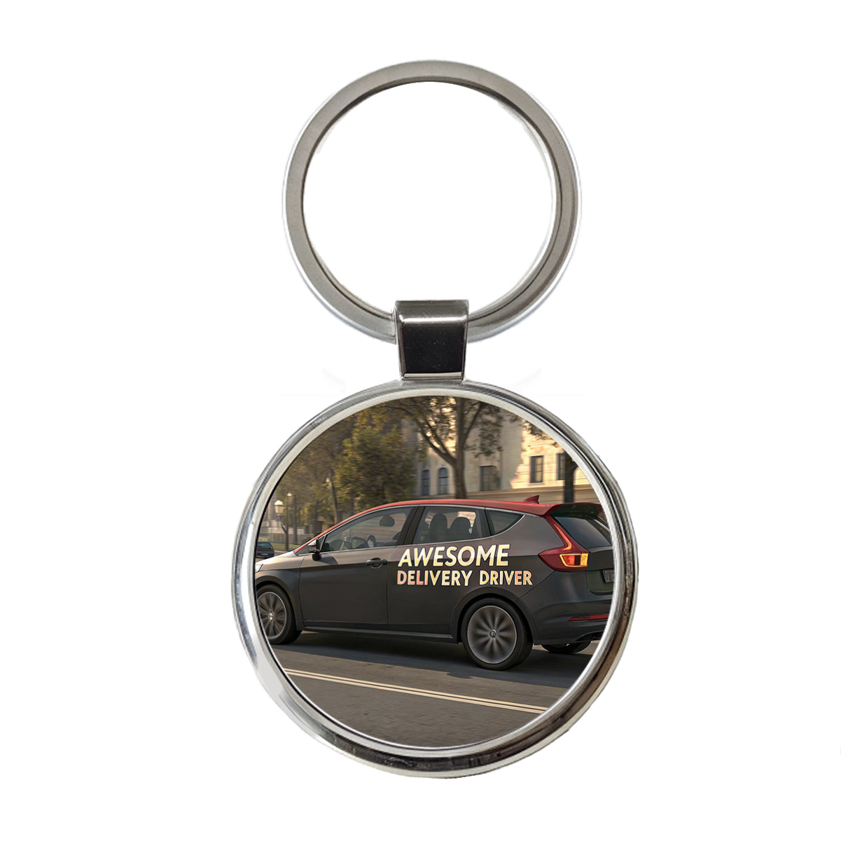 Awesome Delivery Driver Inspirational Round Metal Keychain