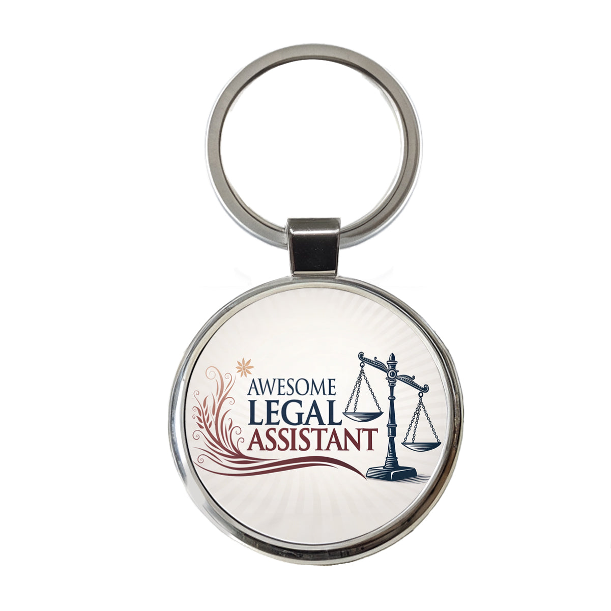 Awesome Legal Assistant Inspirational Scales Of Justice Round Metal Keychain
