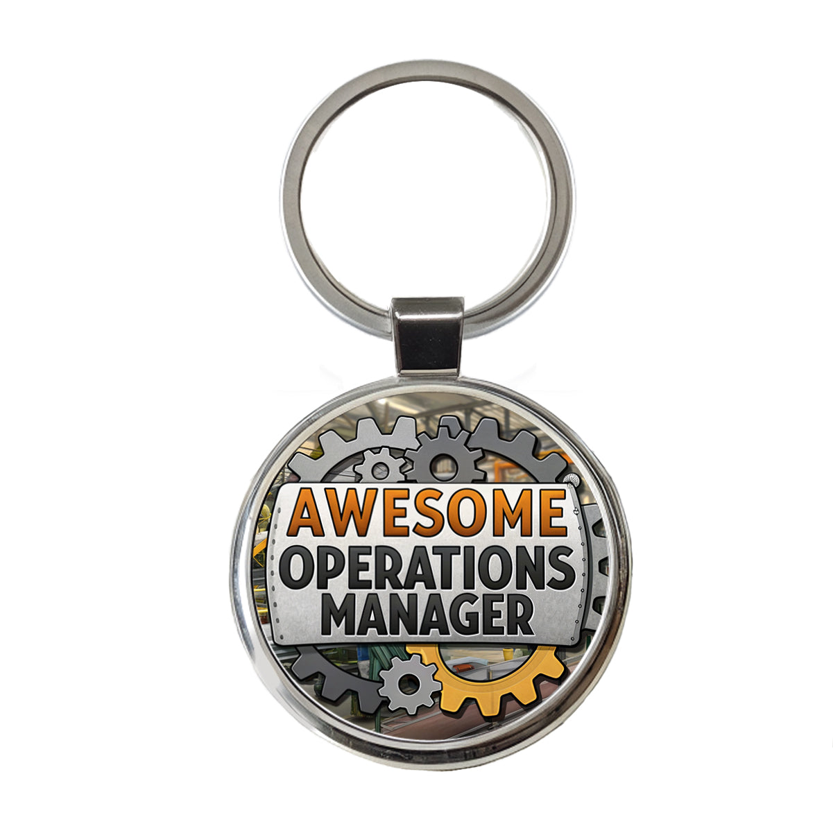 Awesome Operations Manager Factory Manufacturing Inspirational Round Metal Keychain