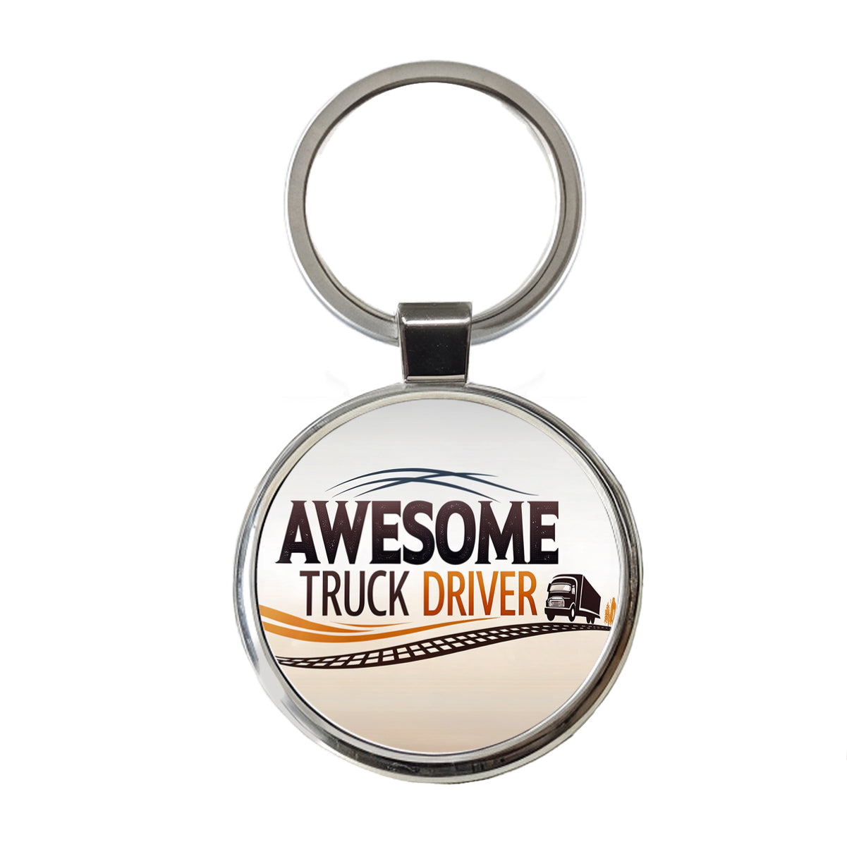Awesome Truck Driver Inspirational Round Metal Keychain