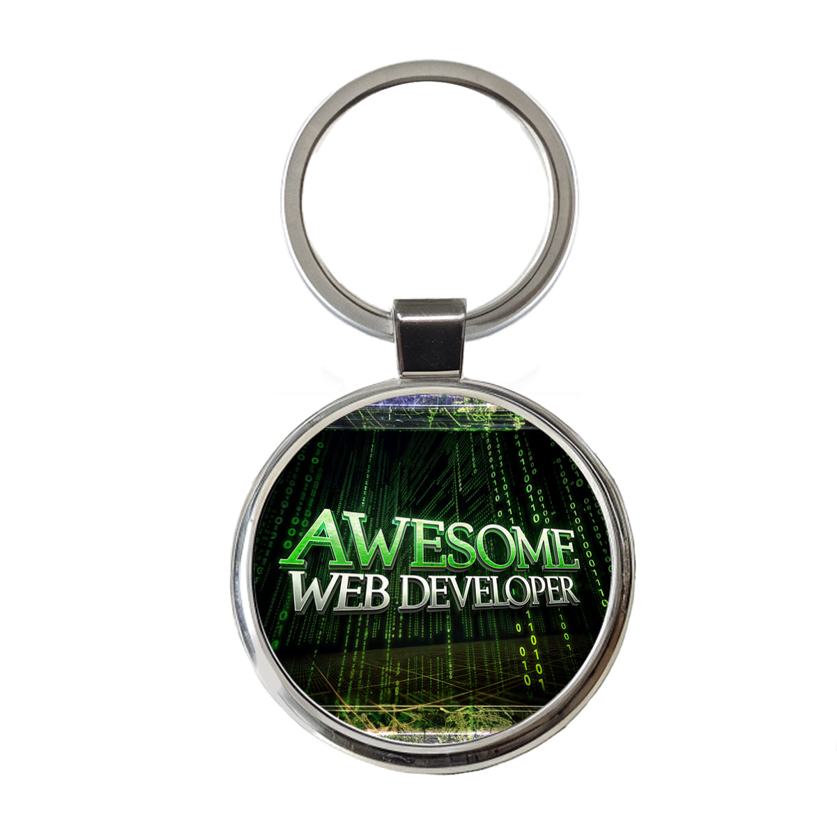 Awesome Web Developer Inspirational Round Metal Keychain