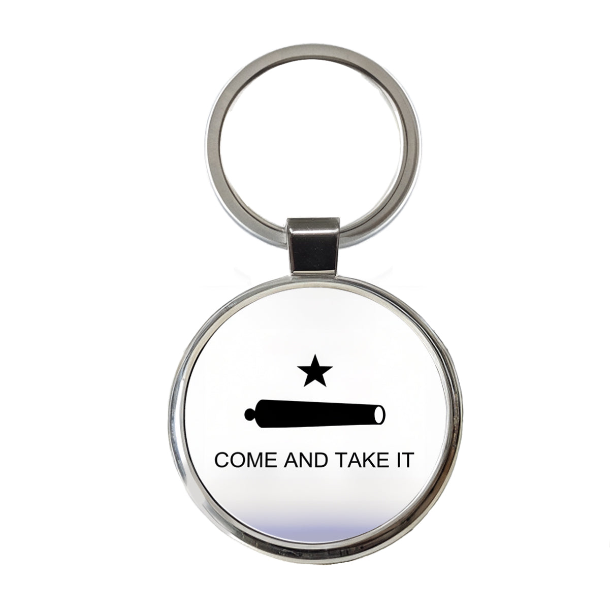 Come And Take It Revolution Texas Cannon Flag Round Metal Keychain