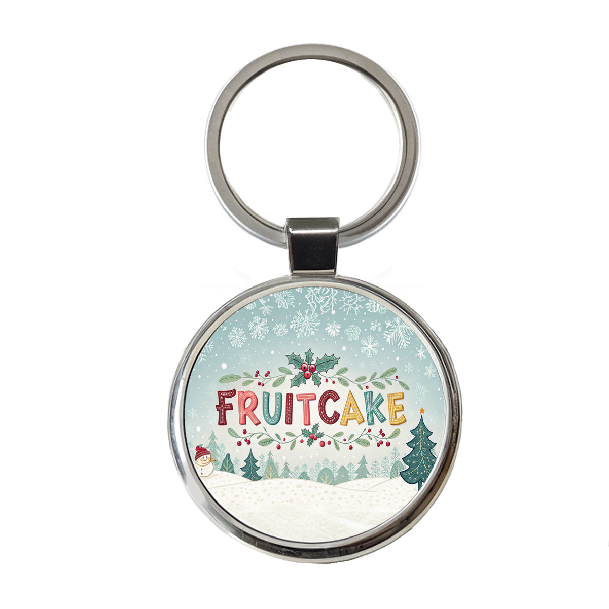 Fruitcake Holiday Fruitcake Crazy Funny Round Metal Keychain