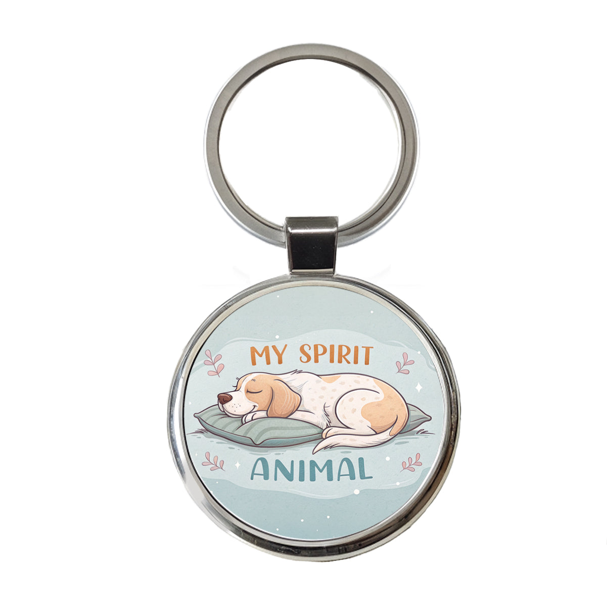 My Spirit Animal Sleeping Dog Funny Round Metal Keychain