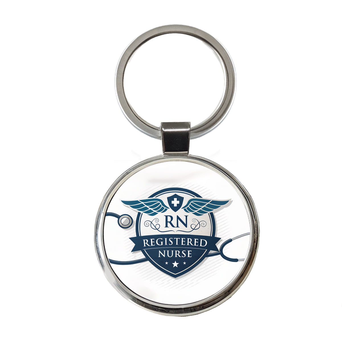 RN Registered Nurse Medical Hospital Round Metal Keychain