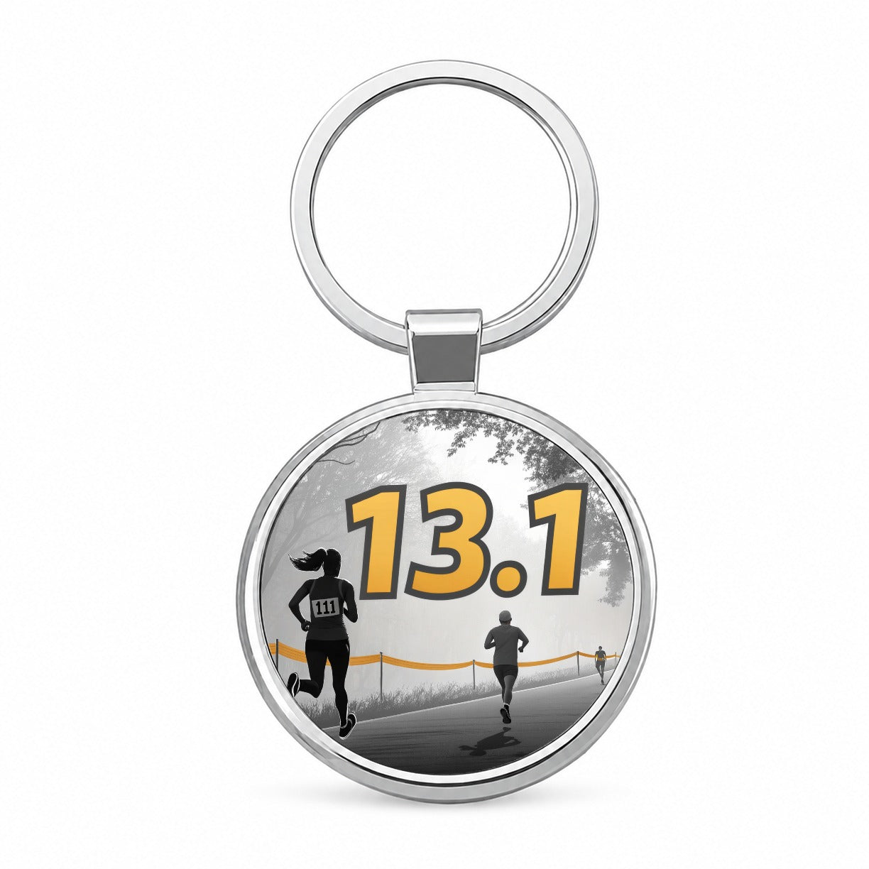13.1 Marathon Running Jogging Round Metal Keychain