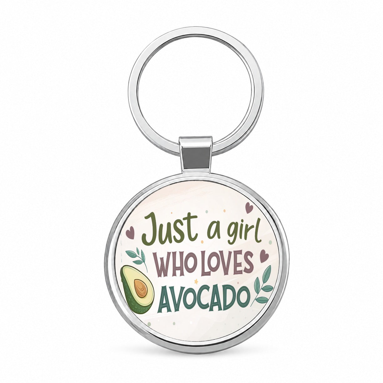Just A Girl Who Loves Avocado Funny Round Metal Keychain