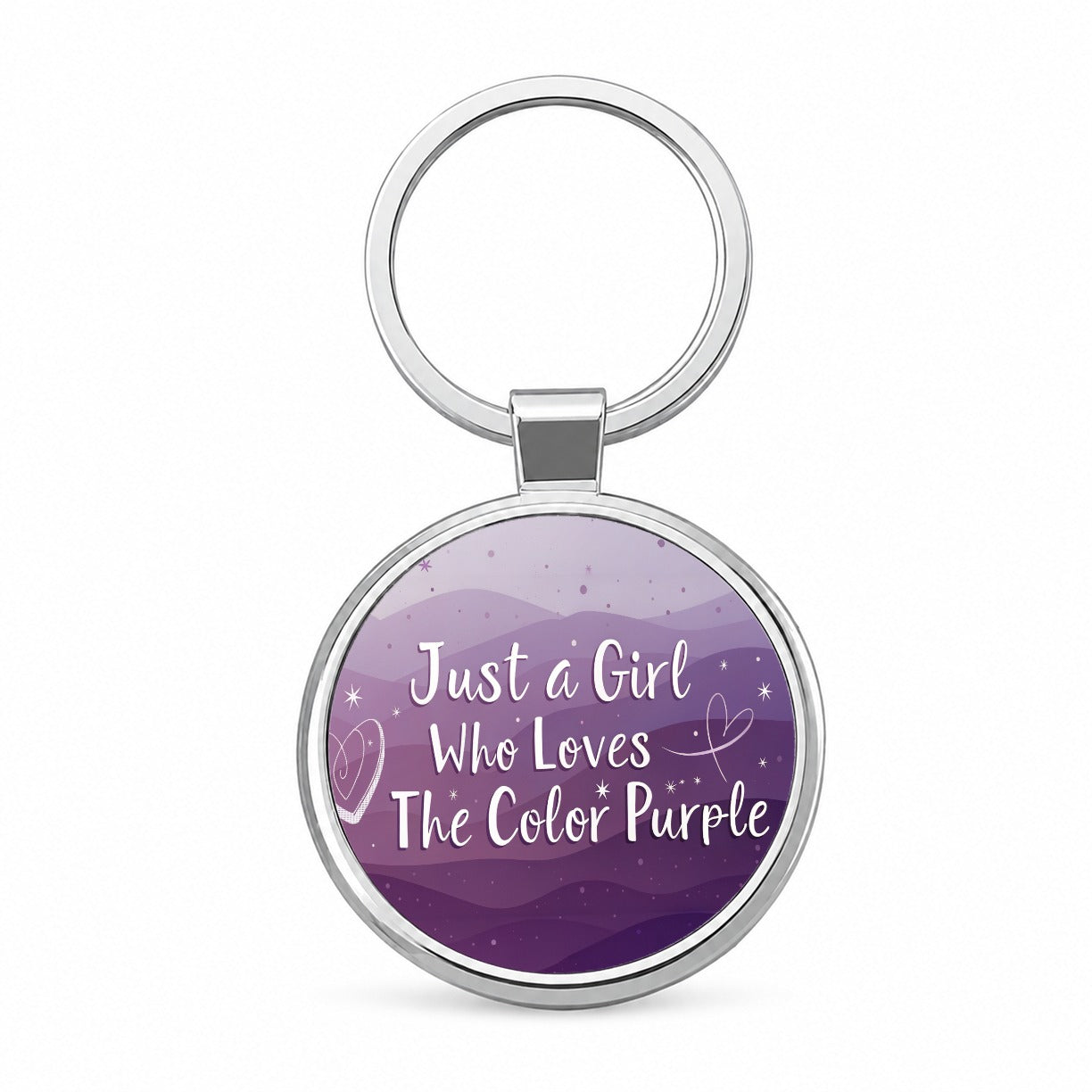 Just A Girl Who Loves The Color Purple Cute Round Metal Keychain