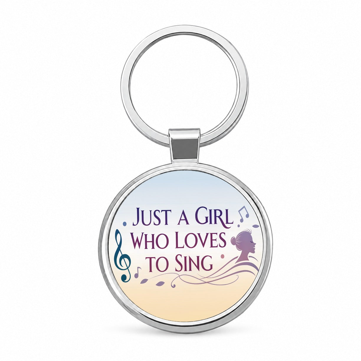 Just A Girl Who Loves To Sing Cute Round Metal Keychain