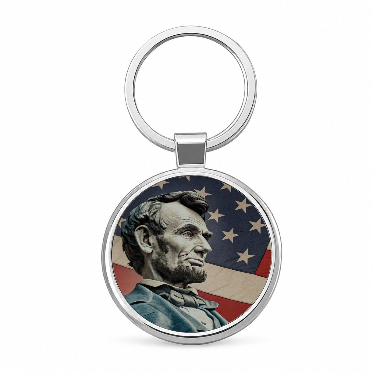 Abraham Lincoln American President Round Metal Keychain