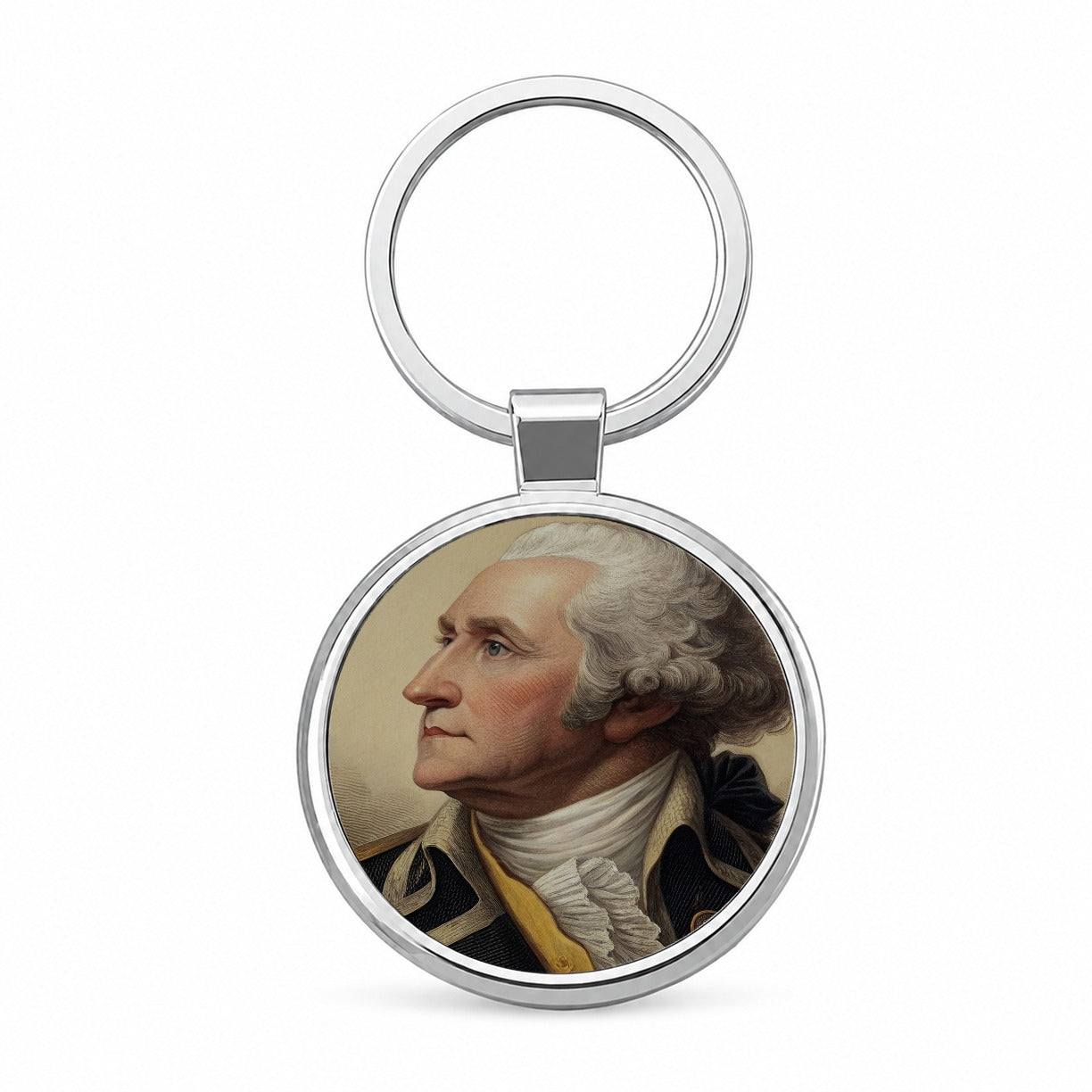 George Washington First President Round Metal Keychain