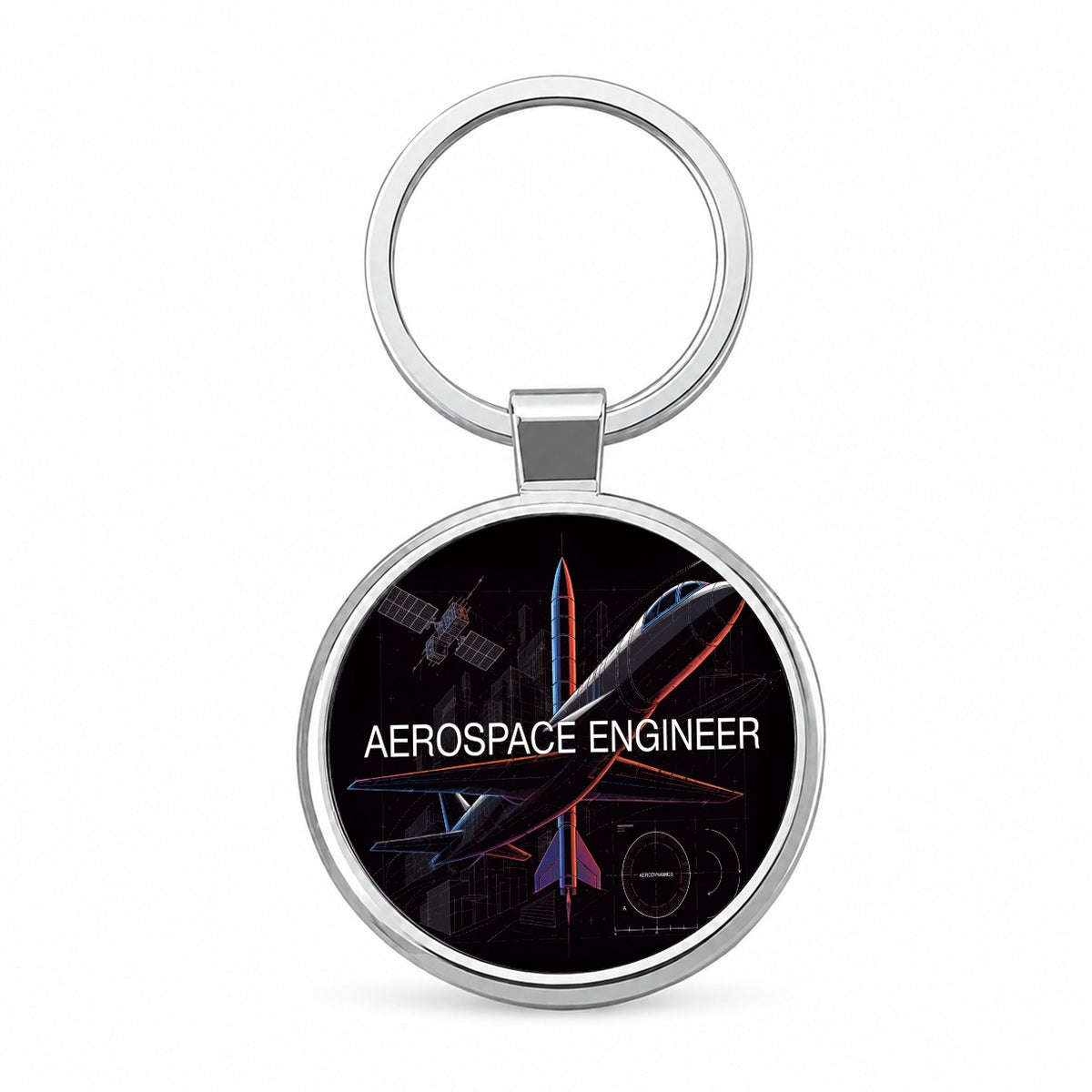 Aerospace Engineer Round Metal Keychain