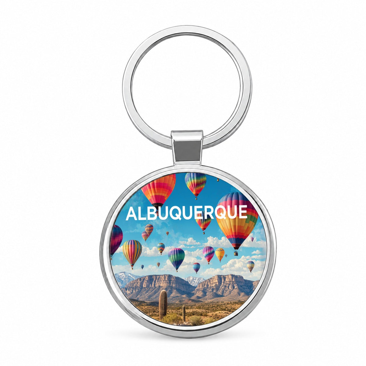 Albuquerque New Mexico Travel Round Metal Keychain