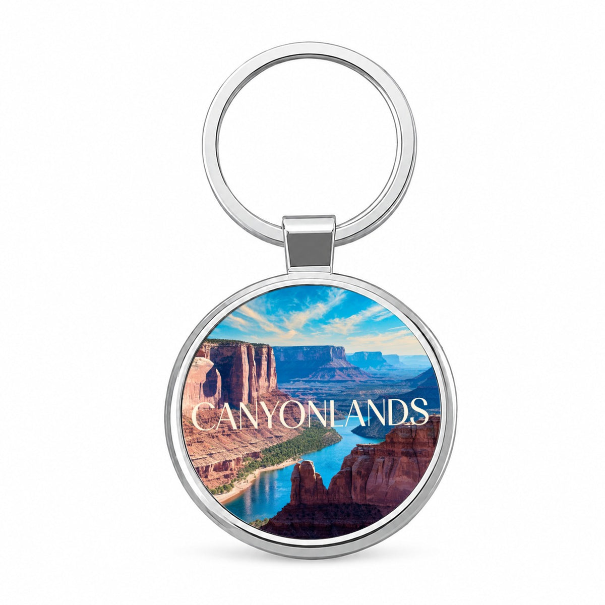 Canyonlands Utah Travel Round Metal Keychain