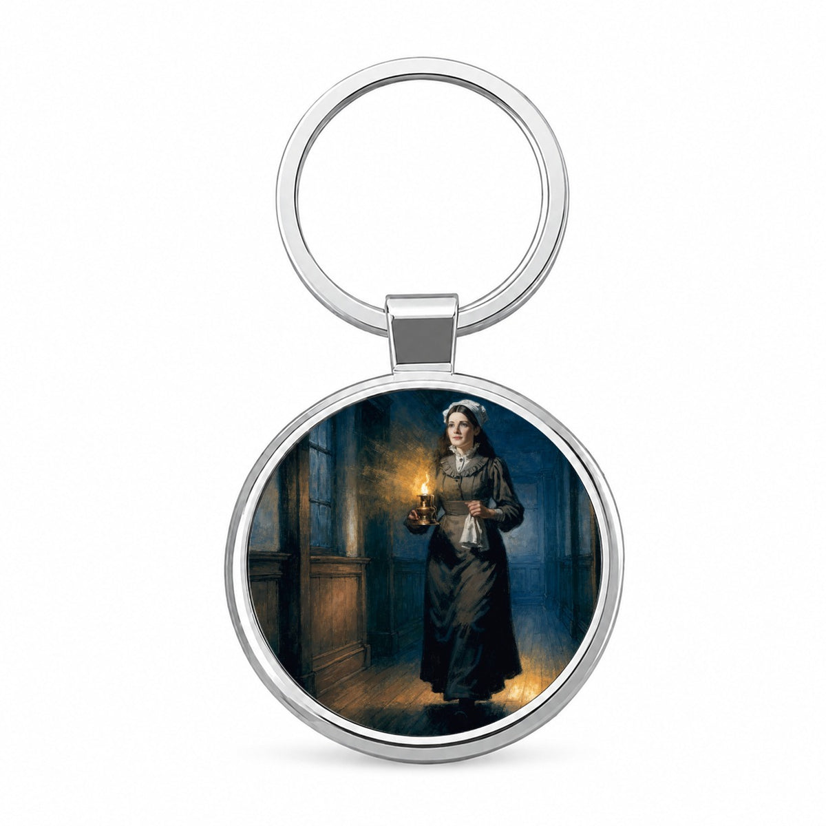 Florence Nightingale Nurse Round Metal Keychain