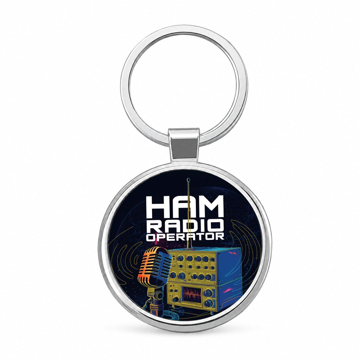 Ham Radio Operator Round Metal Keychain