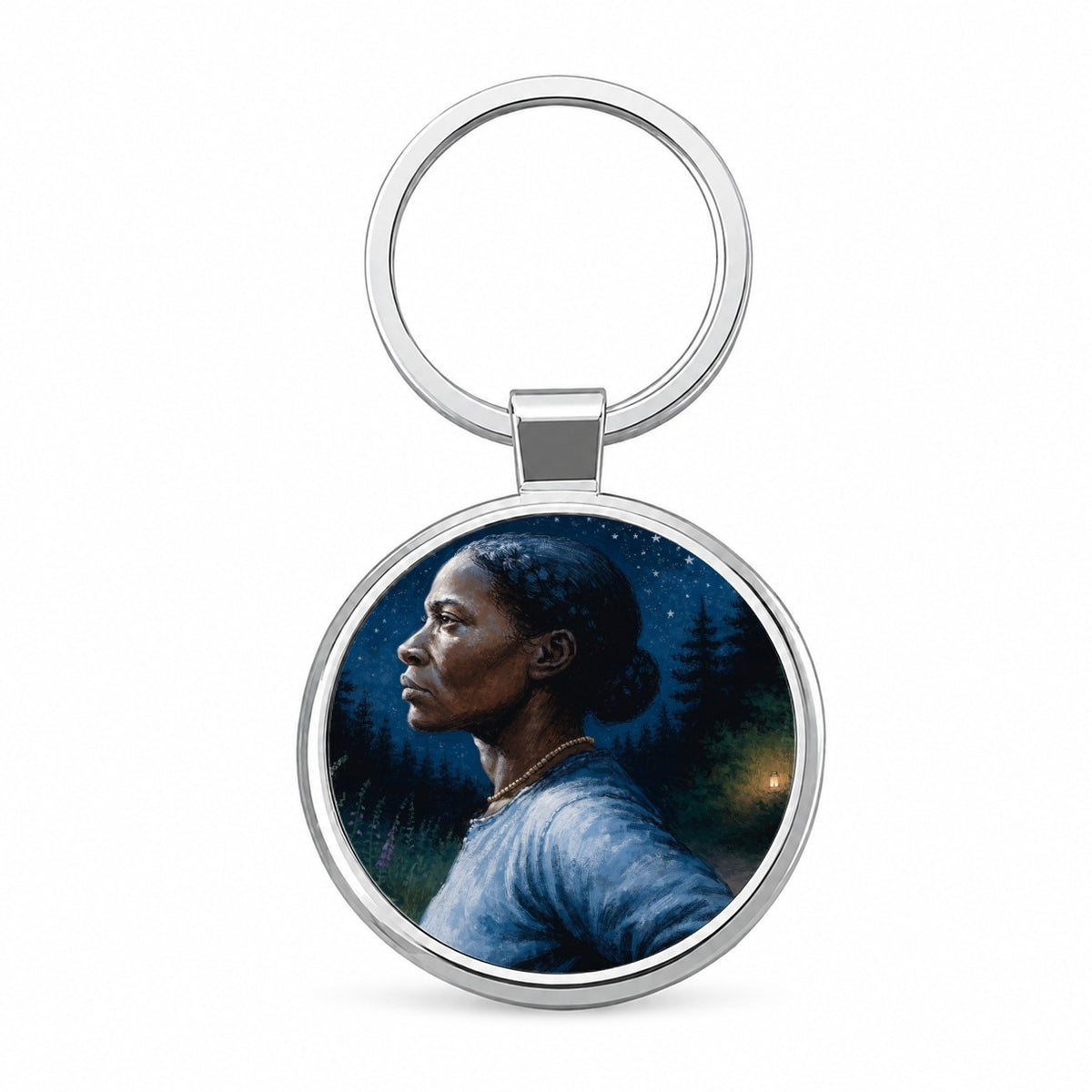 Harriet Tubman Abolitionist Round Metal Keychain