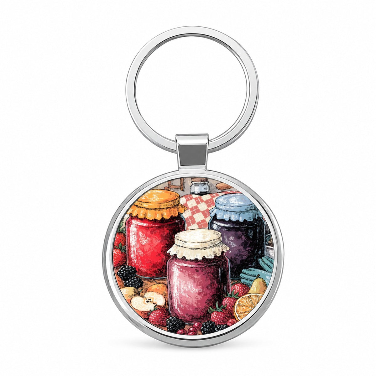 Homemade Jam Preserves Round Metal Keychain