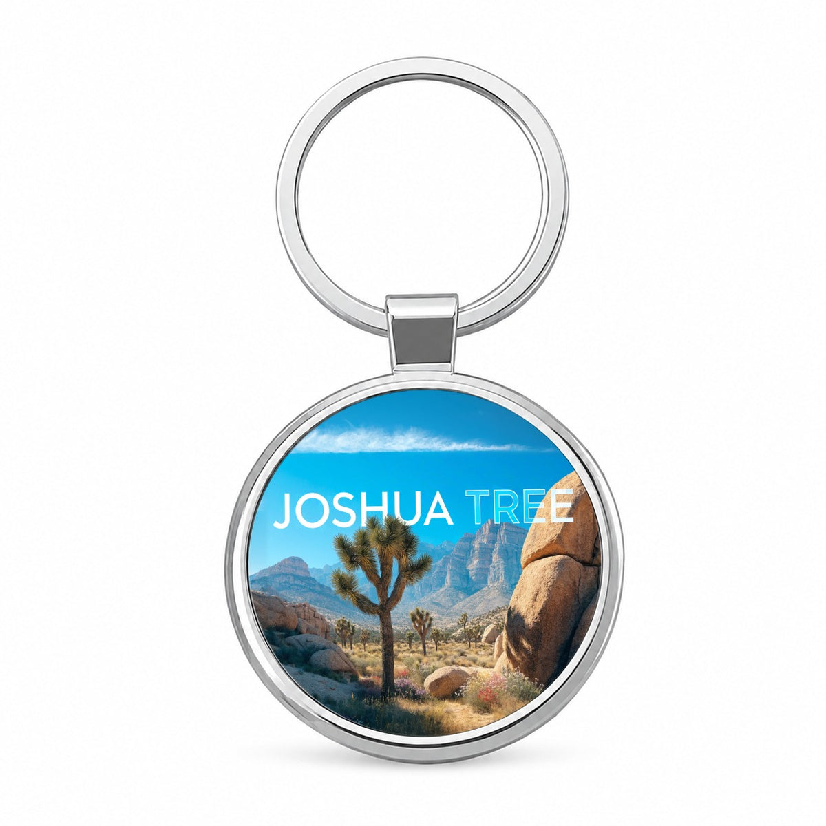 Joshua Tree California Travel National Park Round Metal Keychain