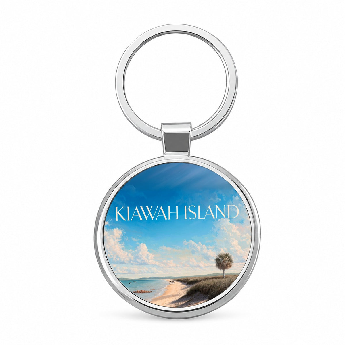 Kiawah Island South Carolina Travel Round Metal Keychain