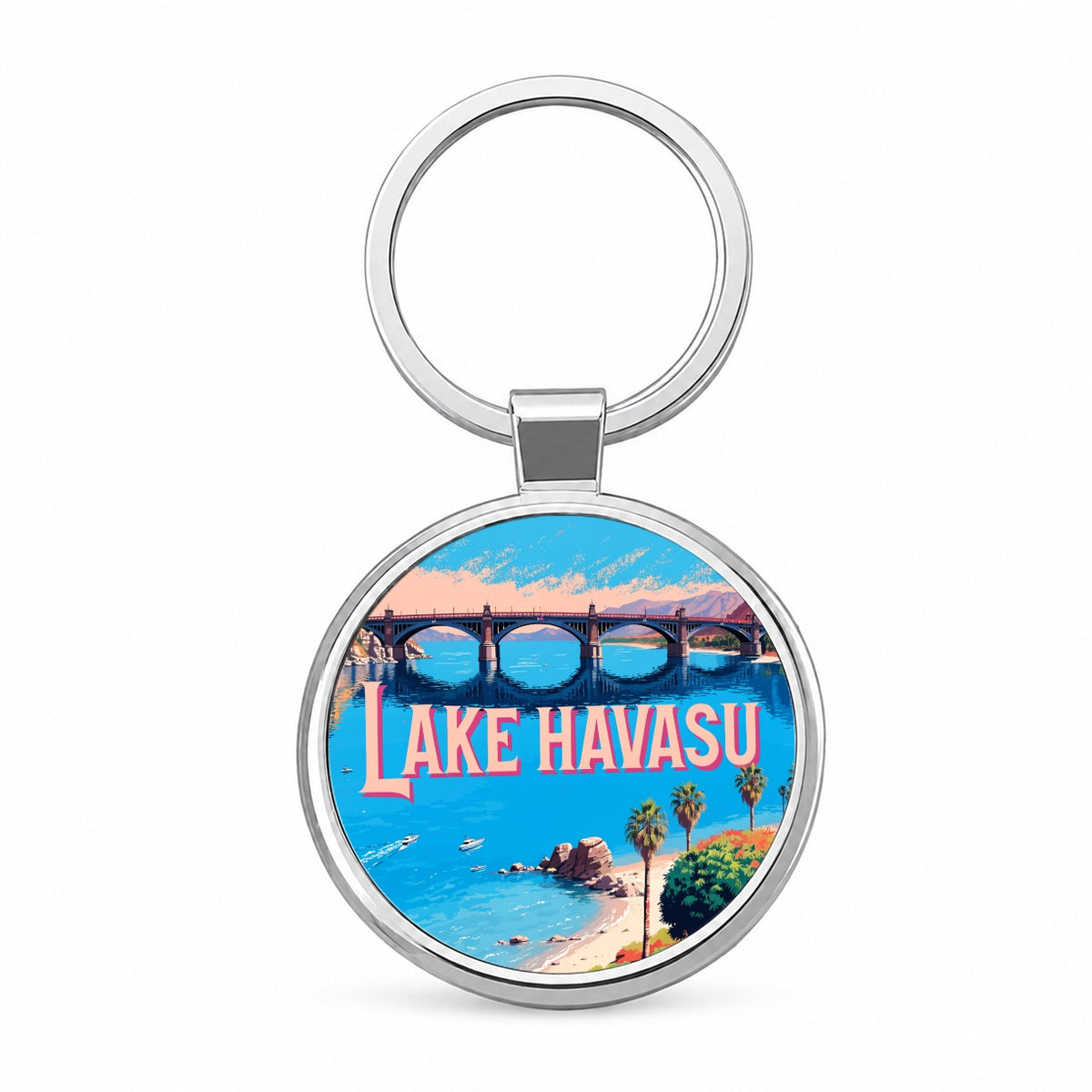 Lake Havasu Arizona Travel Round Metal Keychain