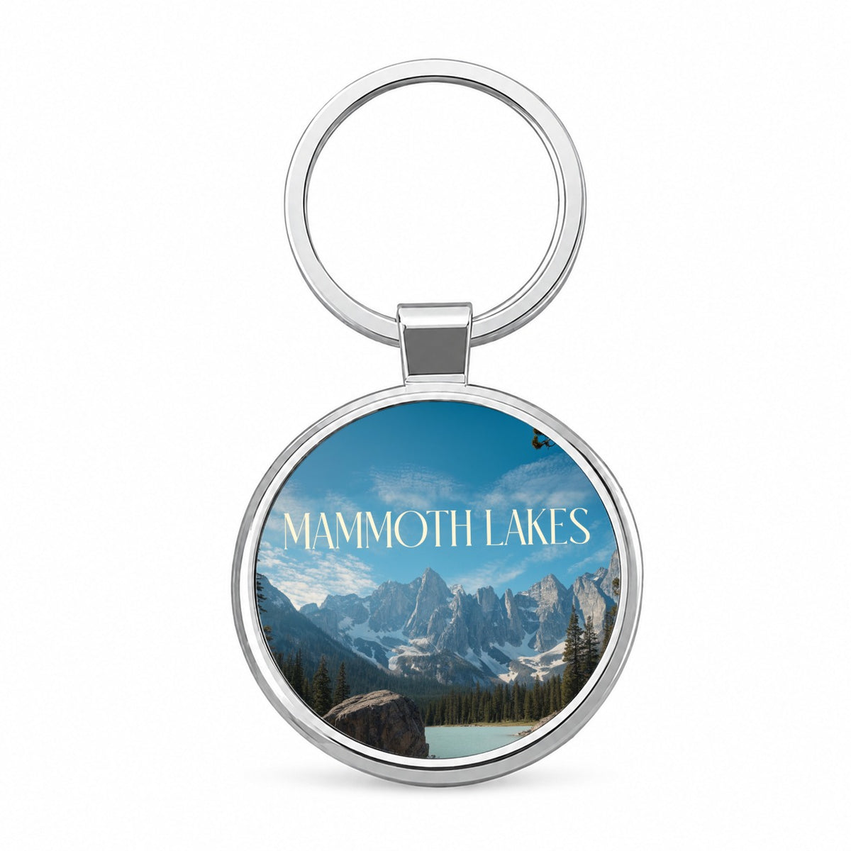 Mammoth Lakes California Travel Round Metal Keychain