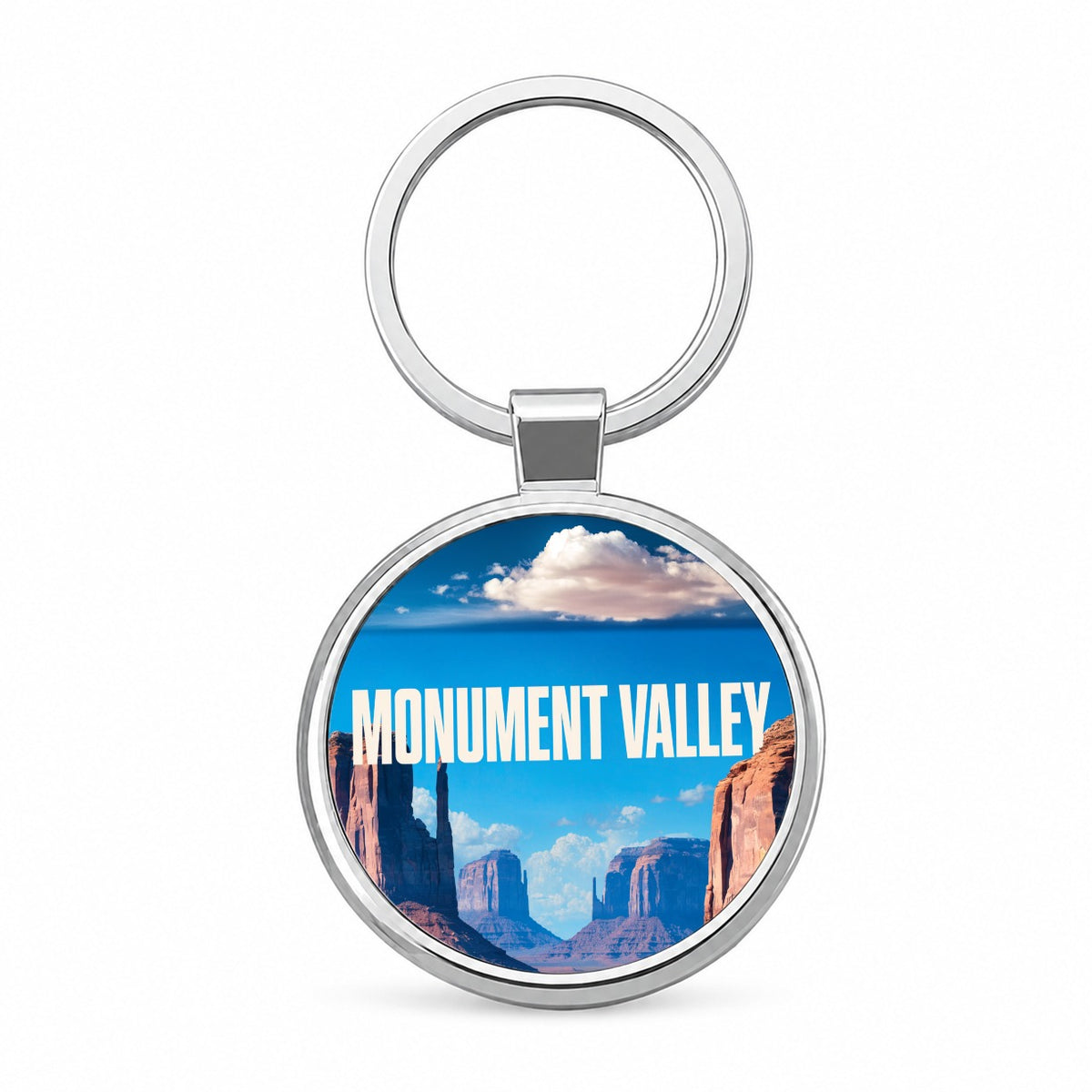 Monument Valley Arizona Utah Travel Round Metal Keychain
