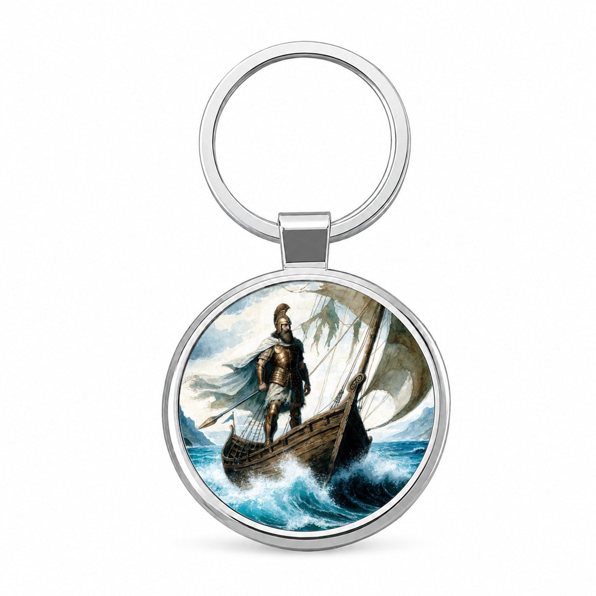 Odysseus Greek Mythology Round Metal Keychain
