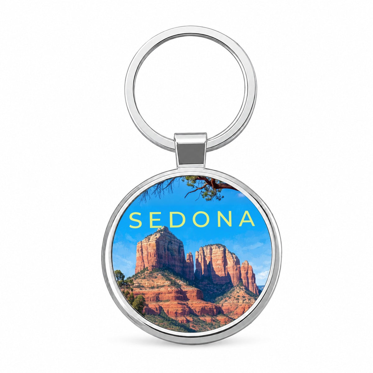 Sedona Arizona Travel Round Metal Keychain