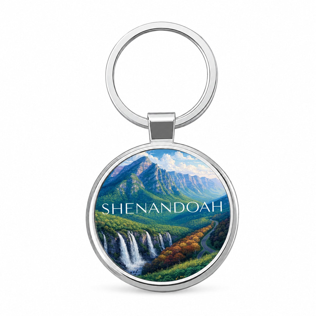 Shenandoah Virginia Travel Round Metal Keychain