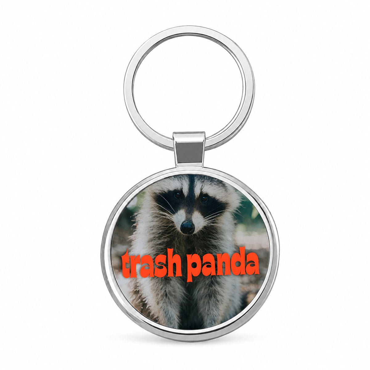 Trash Panda Raccoon Funny Round Metal Keychain