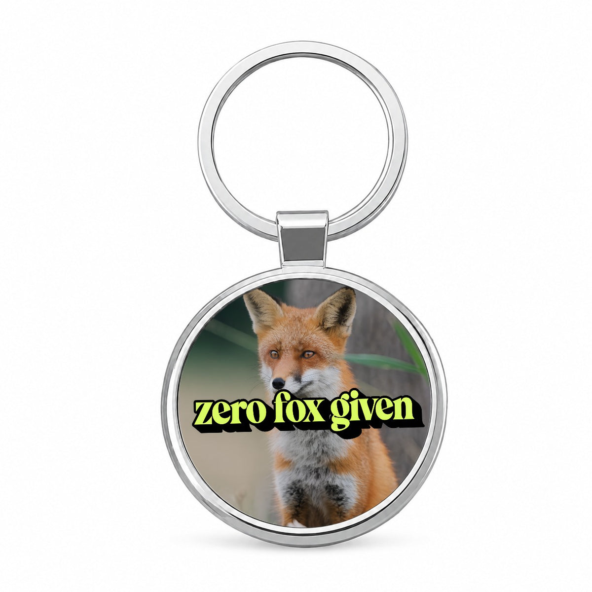 Zero Fox Given Funny Round Metal Keychain