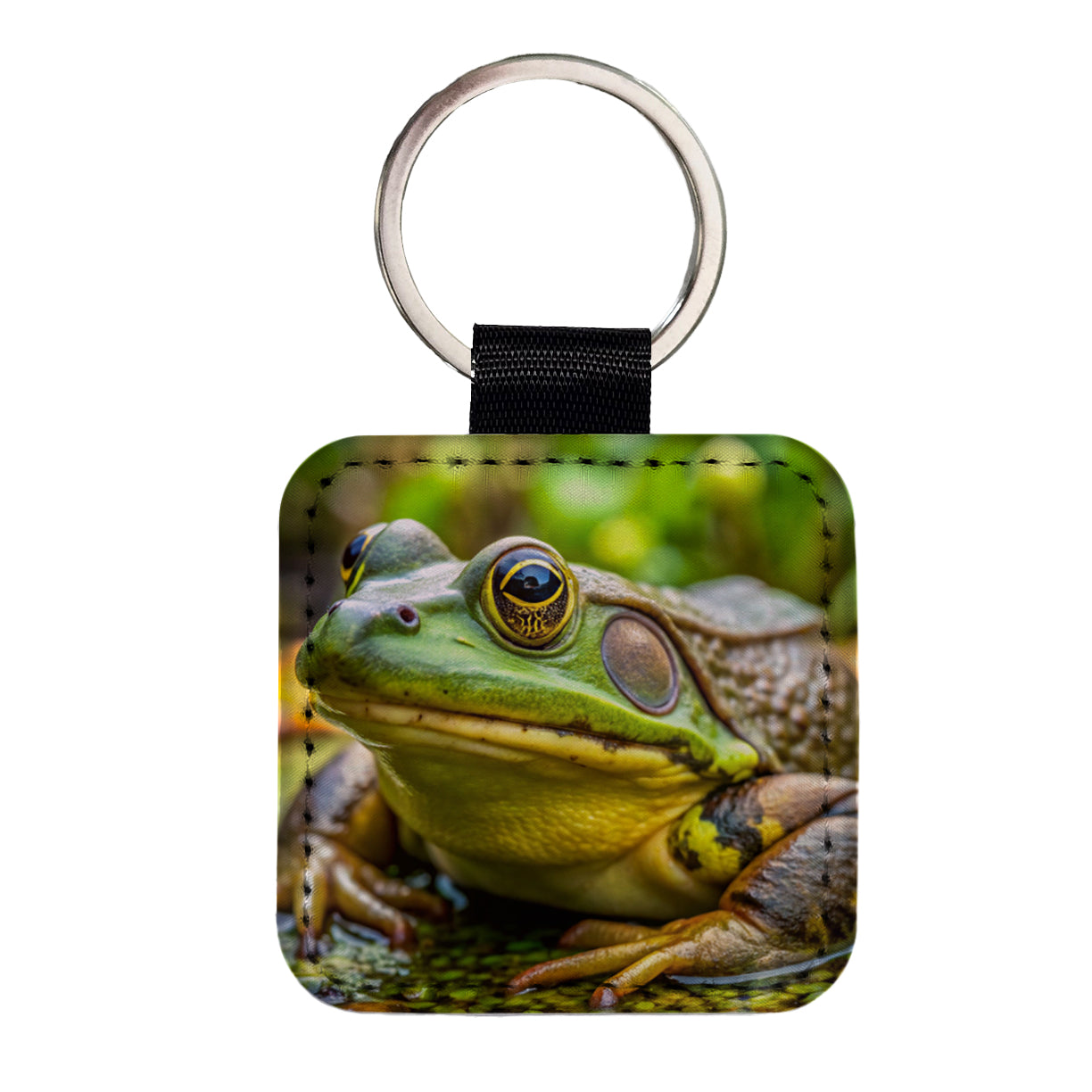 American Bullfrog Square Faux Leather Keychain