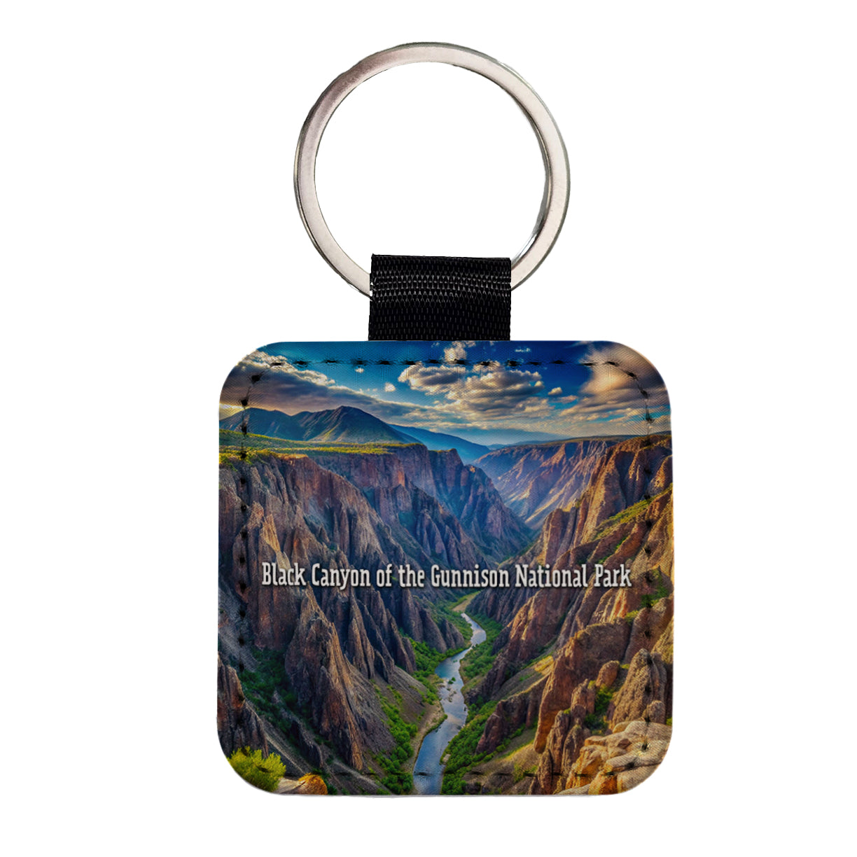 Black Canyon of the Gunnison National Park Colorado Square Faux Leather Keychain
