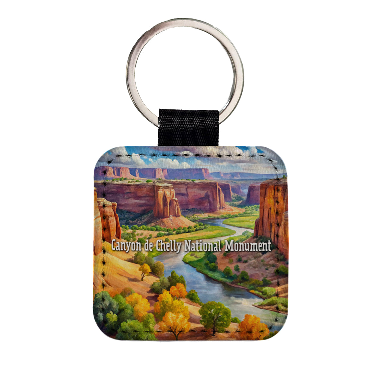 Canyon de Chelly National Monument Arizona Square Faux Leather Keychain