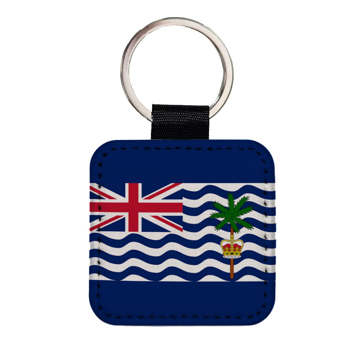 British Indian Ocean Territory Country Flag Square Faux Leather Keychain