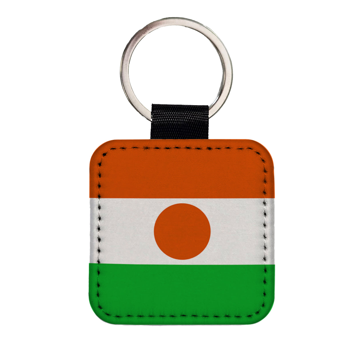 Niger (the) Country Flag Square Faux Leather Keychain