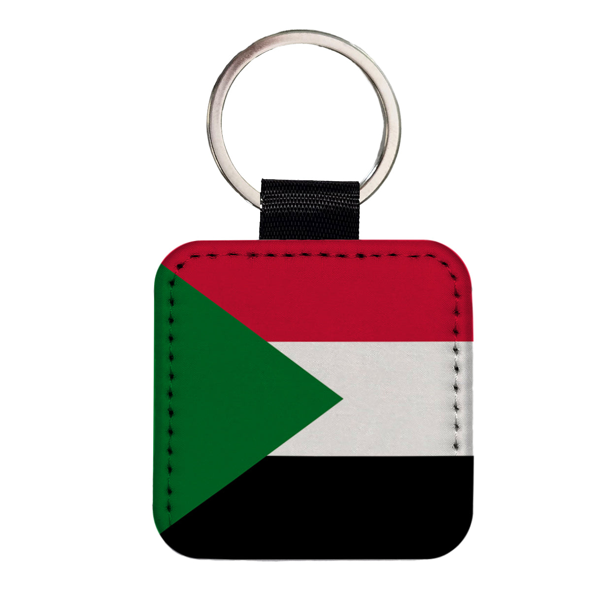 Sudan (the) Country Flag Square Faux Leather Keychain
