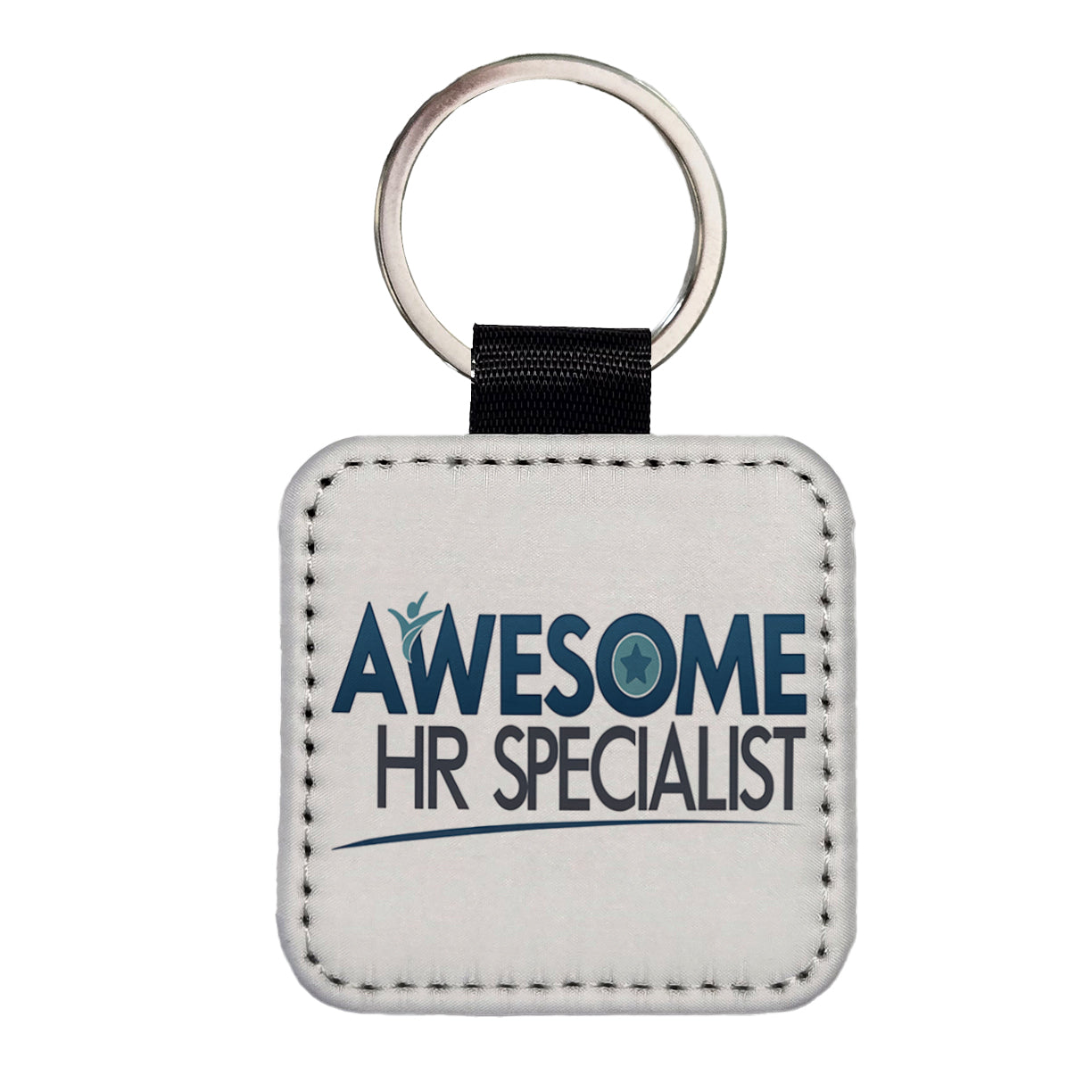 Awesome HR Specialist Human Resources Inspirational Square Faux Leather Keychain