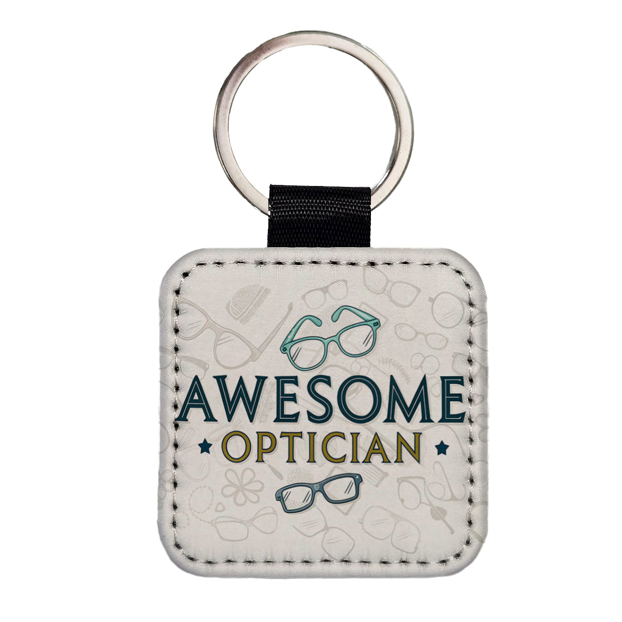 Awesome Optician Optical Inspirational Square Faux Leather Keychain