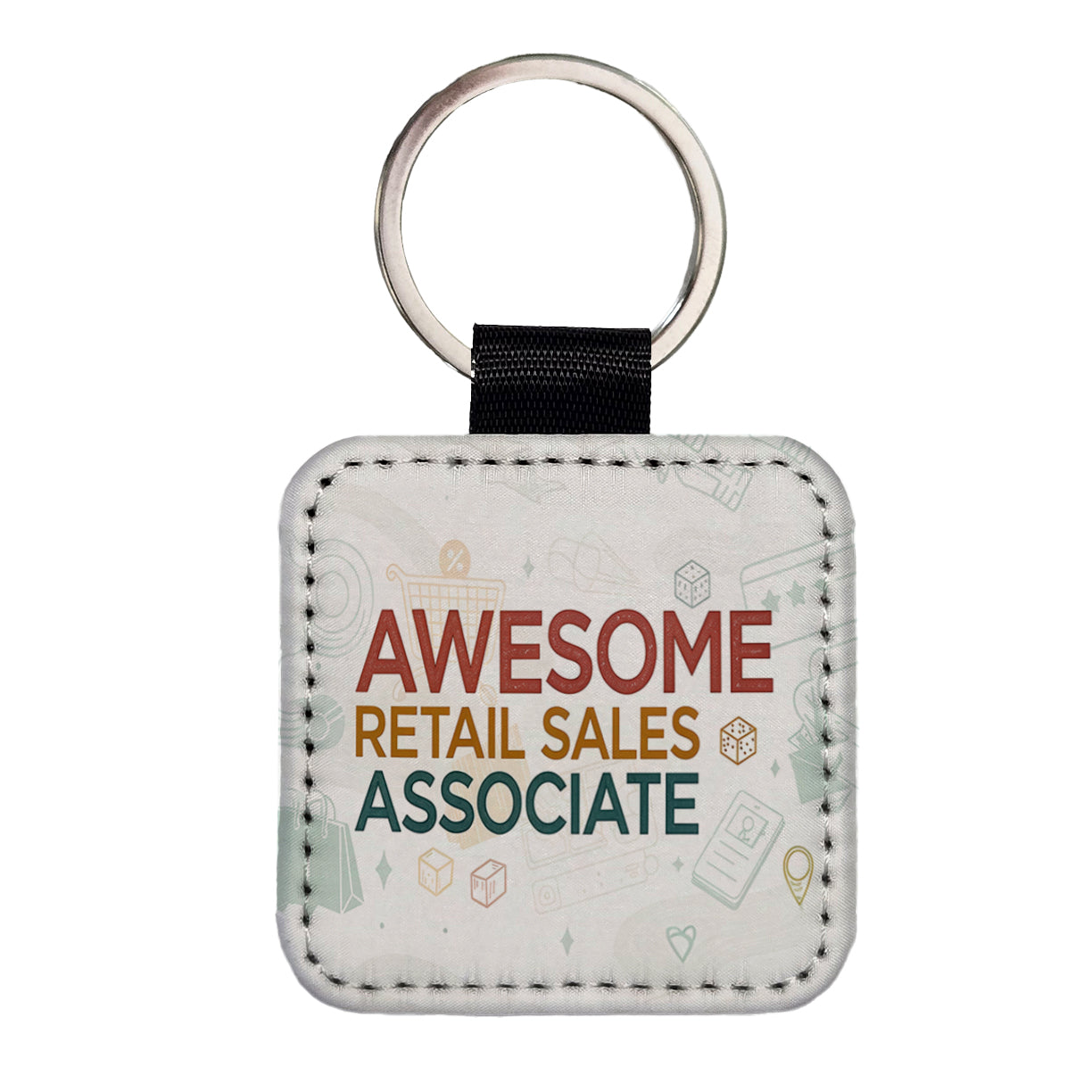 Awesome Retail Sales Associate Inspirational Square Faux Leather Keychain