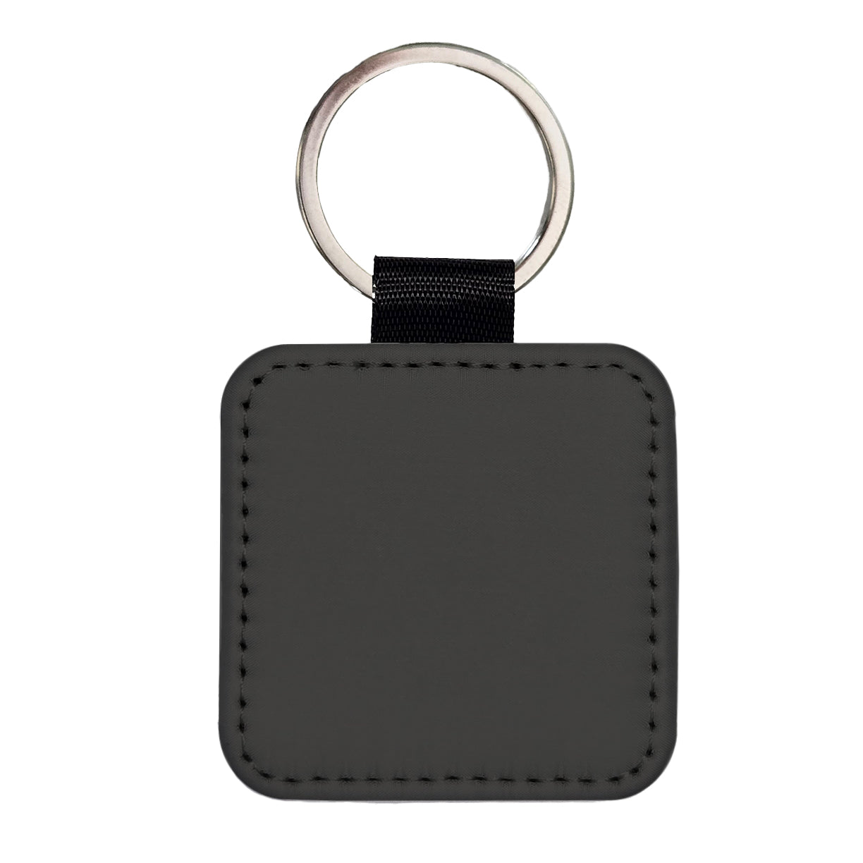 It's Just a Solid Gray Color Square Faux Leather Keychain