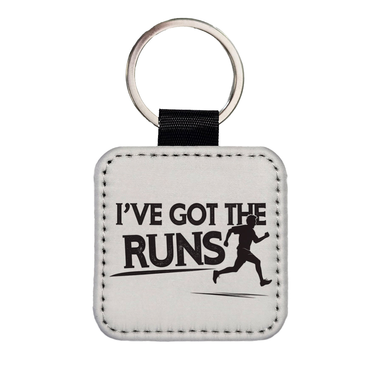 I've Got The Runs Funny Running Jogging Square Faux Leather Keychain