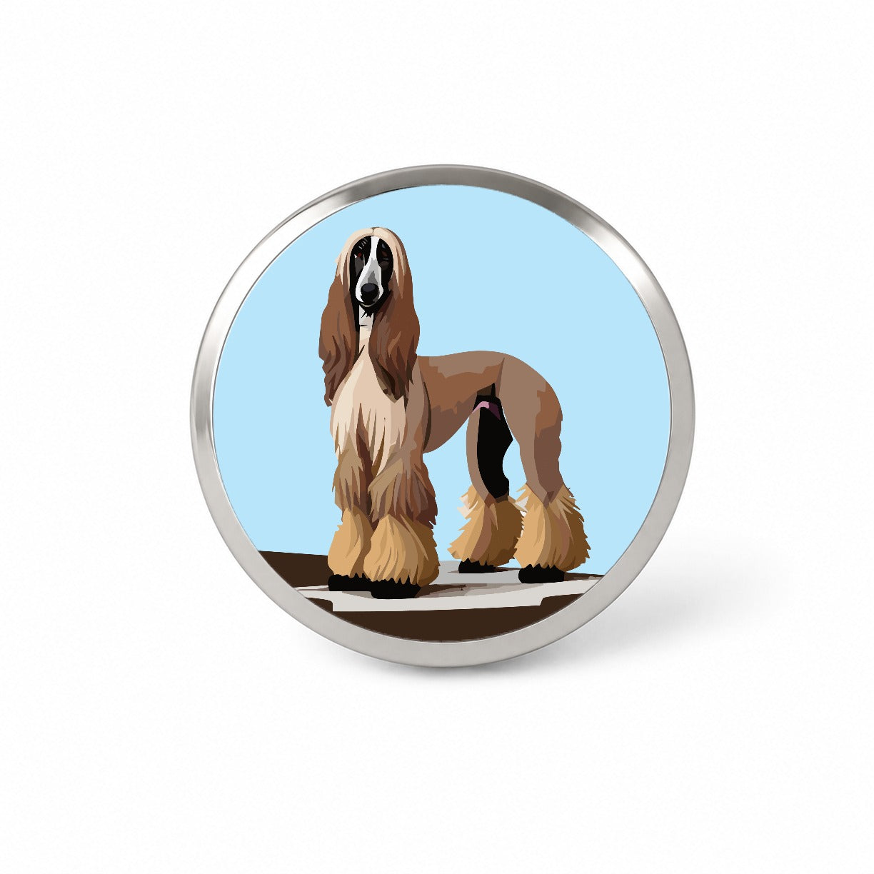 Afghan Hound Dog Standing Novelty Hat Backpack Lapel Pin