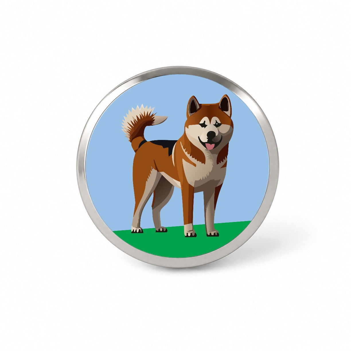 Akita Dog Standing Novelty Hat Backpack Lapel Pin