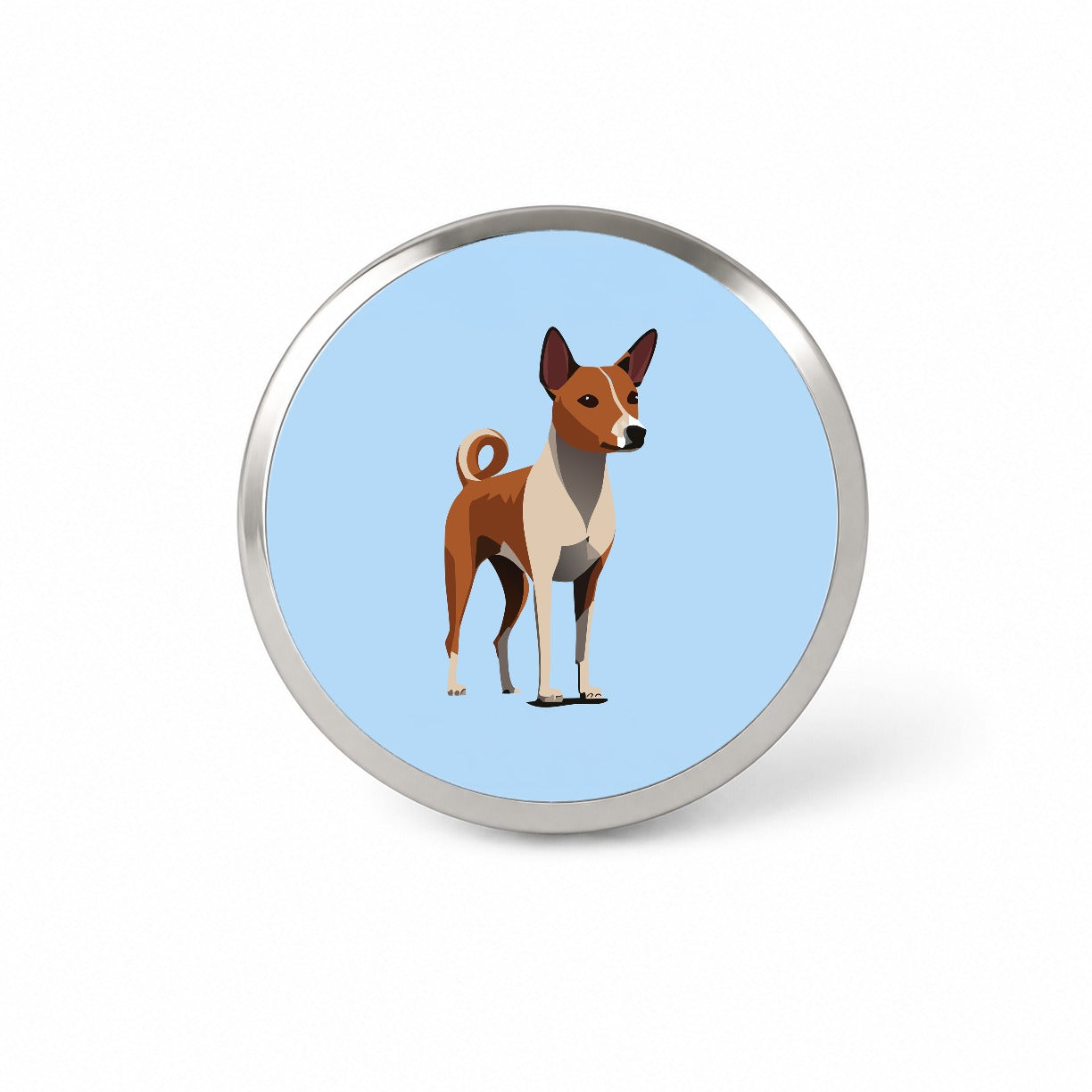 Basenji Dog Standing Novelty Hat Backpack Lapel Pin