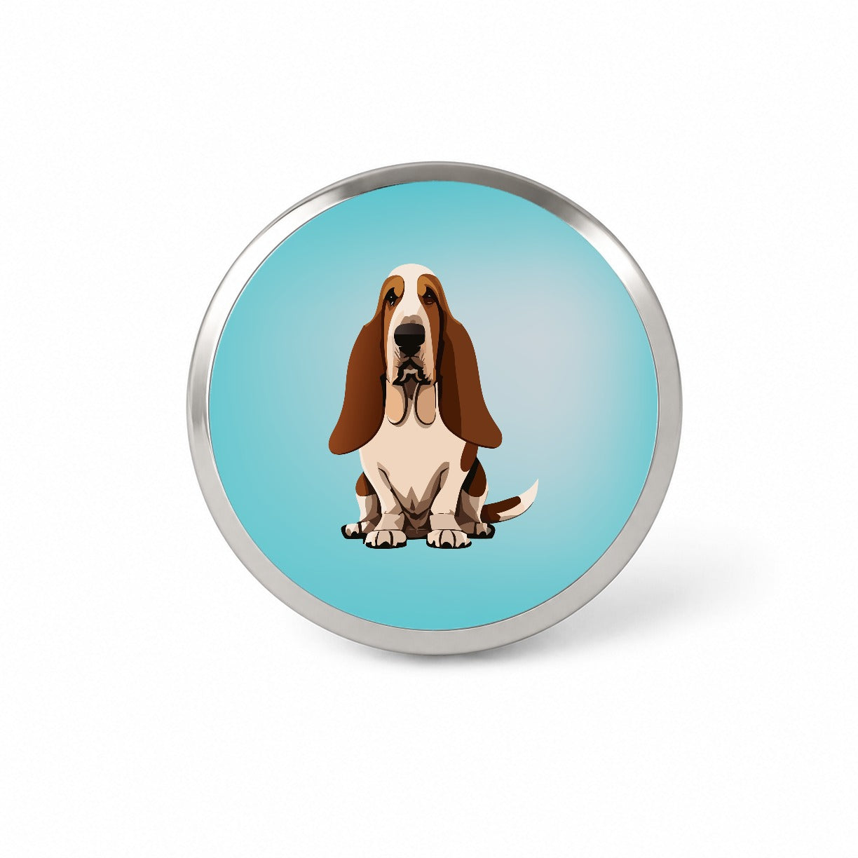 Basset Hound Dog Sitting Novelty Hat Backpack Lapel Pin