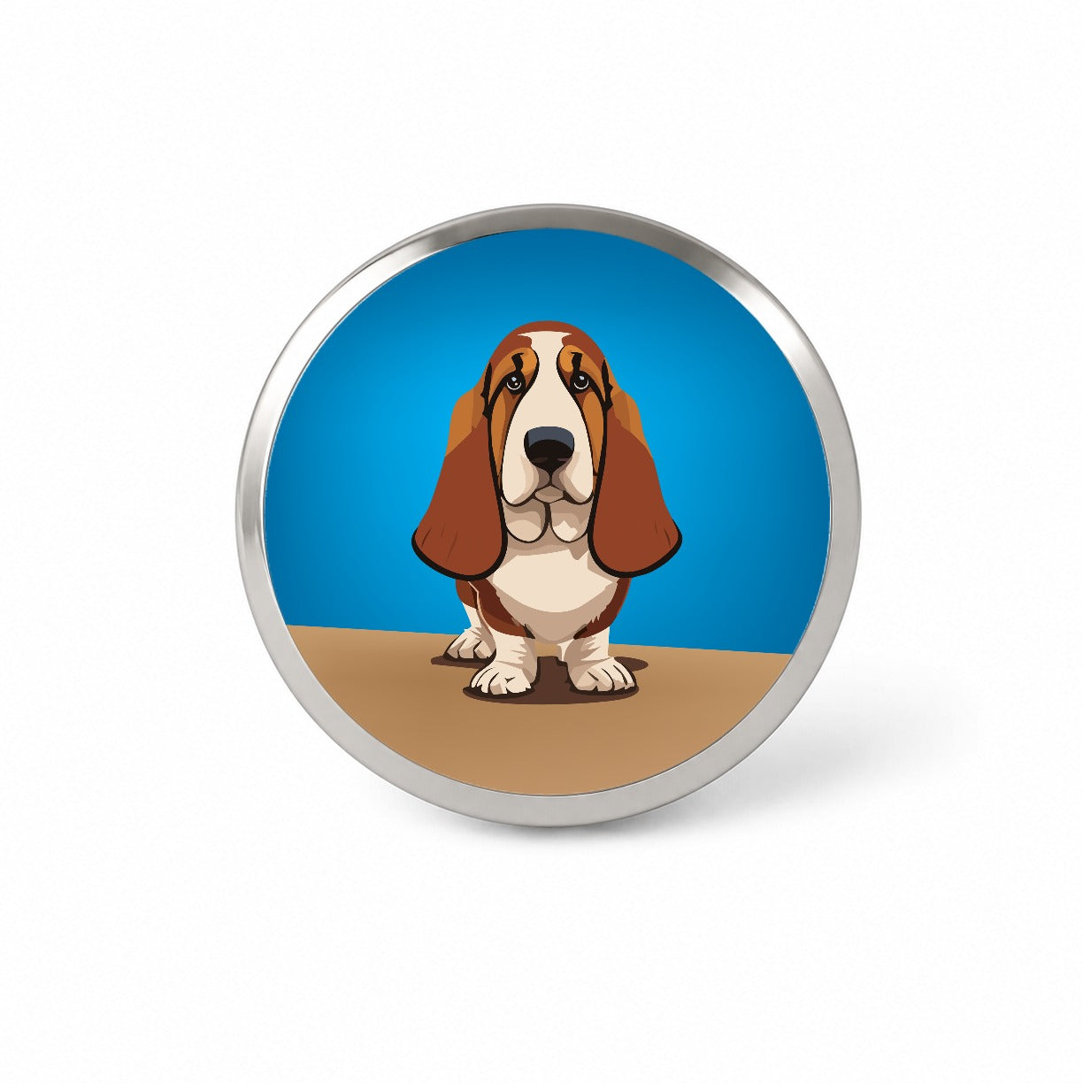 Basset Hound Staring Novelty Hat Backpack Lapel Pin