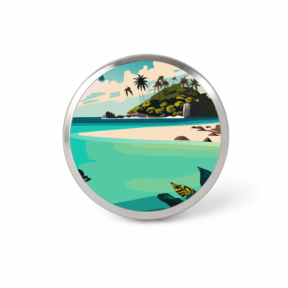 Beach Tropical Island Paradise Vacation Novelty Hat Backpack Lapel Pin